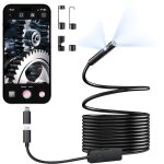 Cam�ra endoscopique double objectif avec �clairage, endoscope hd 1920p avec 8 + 1 led r�glables, �tanche ...