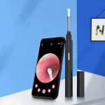 Cam�ra d'inspection otoscope oreille , cure - oreille visuel wifi, endoscope auriculaire lumineux, outil ...