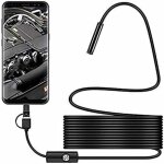 Cam�ra d'inspection serpent usb, endoscope usb c �tanche 2. 0 mp ip67, cam�ra de type c avec 8 lumi�res ...