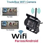 Camera de recul sans fil wifi hd 12v - 24v pour camion grand angle 170 degre distance de transmission ...