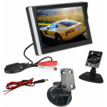 Camera de recul tft - lcd de 5 pouces avec prise en charge de la camera de voiture / dvd / camera de ...