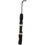 Canne � p�che glace t�lescopique 2 sections 51cm en fibre de carbone, anneaux c�ramique, poign�e eva ...