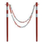 Capaldo - poteau en acier h. cm. 120 pour cha�ne de signalisation colonne rouge blanc - salone