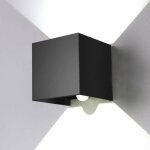 Capteur radar carr 12w coque noire lumire blanche 6000k capteur radar tanche applique murale carr, ...