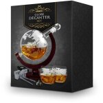 Carafe ronde avec navires - deux verres