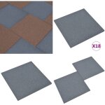 Carreaux de protection antichoc 18pcs caoutchouc 50x50x3cm gris - carrelages exterieur - tapis de sol ...