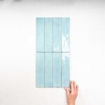 Carrelage effet zellige bleu clair fusion acquamarina 6x25cm (0, 5m�) - les carreaux de jean