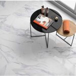 Carrelage gr�s c�rame effet marbre dante 60x60 cm blanc - brillant / poli - bo�te de 1. 44 m2