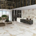 Carrelage gr�s c�rame effet marbre dorato 120x60 cm beige - brillant / poli - bo�te de 1. 42 m2