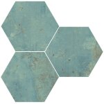 Carrelage gr�s c�rame effet m�tal hexagonal 29x25 cm vert ? finition naturelle pour int�rieur et ext�rieur ...