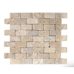 Carrelage de mosaque / plaque mosaque mur et sol en marbre naturel coloris beige mat - 30 x 30 cm pegane ...