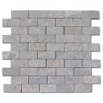 Carrelage mosaque / plaque de mosaque mur et sol en marbre naturel coloris gris clair - 30 x 30 cm ...