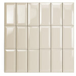 Carrelage mur ceramic connection beige brillante 7, 5x15 cm