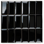 Carrelage mur ceramic connection black brillante 7, 5x15 cm