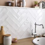 Carrelage mural fa�ence effet artisanal masia 30x7, 5 cm blanco - brillant - - bo�te de 1 m2