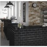 Carrelage mural faïence effet carreau metro metro 20x10 cm noir - brillant / poli - boîte de 1 m2 Carrelage mural faïence effet carreau metro metro 20x10 cm noir - brillant / poli - boîte de 1 m2