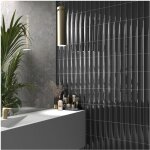 Carrelage mural faence effet graphique dome 20x6. 5cm dome in 20x6. 5cm gris fonc, anthracite - brillant ...