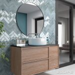 Carrelage mural fa�ence effet zellige coco 15x5 cm bleu clair - brillant / poli - bo�te de 0. 50 m2