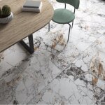 Carrelage sol / mur effet marbre blanc patagonia full lappato int / ext l. 60 x l. 120 cm ceralux