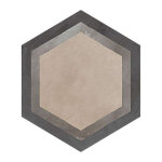 Carrelage sol / mur hexagonal effet ciment motif linaire 25 x 21. 6 cm terra cornice hexagonal (vendu ...