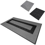 Carrelage de sol ventil�e modulaire imbriqu� & bordures 90 gris & 30 noir garage unique double tapis ...