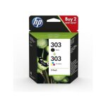 Cartouches d'encre hp 303 - pack de 2 - noir et couleurs - 3ym92ae - envy photo 6220 / 6230 / 6232, tango ...