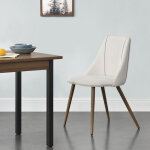 [en. casa] - lot de 2 chaises de salle � manger danzig 83 x 50 x 53 cm beige