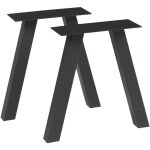 [en. casa] - lot de 2 pieds de table heustreu acier 40 x 40 cm noir