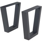 [en. casa] - lot de 2 pieds de table lalling acier 43 x 40 cm noir