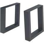 [en. casa] - lot de 2 pieds de table l�lsfeld acier 40 x 43 cm noir