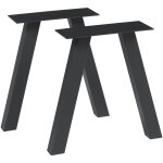 [en. casa] - lot de 2 pieds de table mariager acier 42 x 40 cm noir