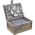 Casa. pro - panier de pique - nique pour 4 personnes blanc bleu [ ]