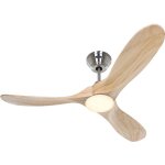 Casafan - ventilateur de plafond eco genuino dc 122 chrome - bois led