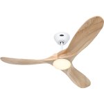 Casafan - ventilateur de plafond eco genuino blanc & bois 122 avec led