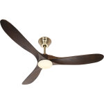 Casafan - ventilateur de plafond eco genuino laiton & noyer 152 avec led