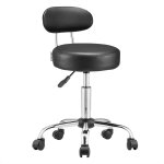 Tabouret  roulettes avec dossier confortable pivotable 360 rglable en hauteur avec repose - pieds ...