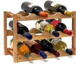 Relaxdays - casier � bouteilles, petit, �tag�re � 3 niveaux pour 12 vins, h x l x p : 28 x 42, 5 x 21 ...