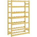 Homcom - casier bouteilles vin 42 bouteilles - rack � bouteille en bois 7 niveaux - range bouteille pin ...
