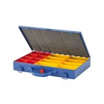 Casier de rangement en m�tal � 16 bo�tes en plastique interchangeables, dimensions : 330 x 220 x 50 mm ...