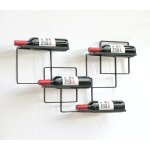 Dandibo - casier  vin mural mtal noir wine line casier  bouteilles porte - bouteilles pour 4 bouteilles ...
