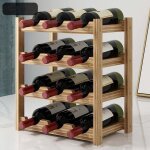 Casier � vin range bouteilles horizontal, 4 �tages pour 12 bouteilles en bois etag�re � bouteilles de ...