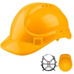 Casque de chantier wadfow - jaune, coque en pe, poids l�ger 320 g, suspension 6 points, r�glage par boucle ...