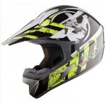 Casque pour moto ls2 taille l mx433 strippe blanc noir jaune fluo