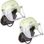 Casque de pompier, lot de 2, r�glable, visi�re rabattable, prot�ge - nuque. h x l x p : 24, 5 x 22, 5 ...