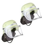Casque de pompier pour enfants, lot de 2, avec visire rglable en pvc hxlxp: 24, 5 x 22, 5 x 28 cm, ...