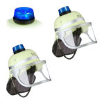 Casque de pompier, lot 2, rglable, visire rabattable, protge - nuque, lumire bleue, 28, 5x22, 5x28 ...