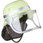 Casque de pompier, enfant, rglable, visire rabattable, protge - nuque. h x l x p : 24, 5 x 22, 5 x ...