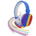 Casque popit bleu enfant radio sans fil bluetooth arc - en - ciel pliable sd usb