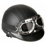 Casque de scooter vespa, casque d'hiver coupe - vent avec visire lunettes uv style rtro vintage 54 ...
