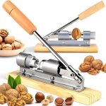 Casse - noix en acier, ajustement � la taille des noix, support en bois, casse - noisettes tr�s solide ...